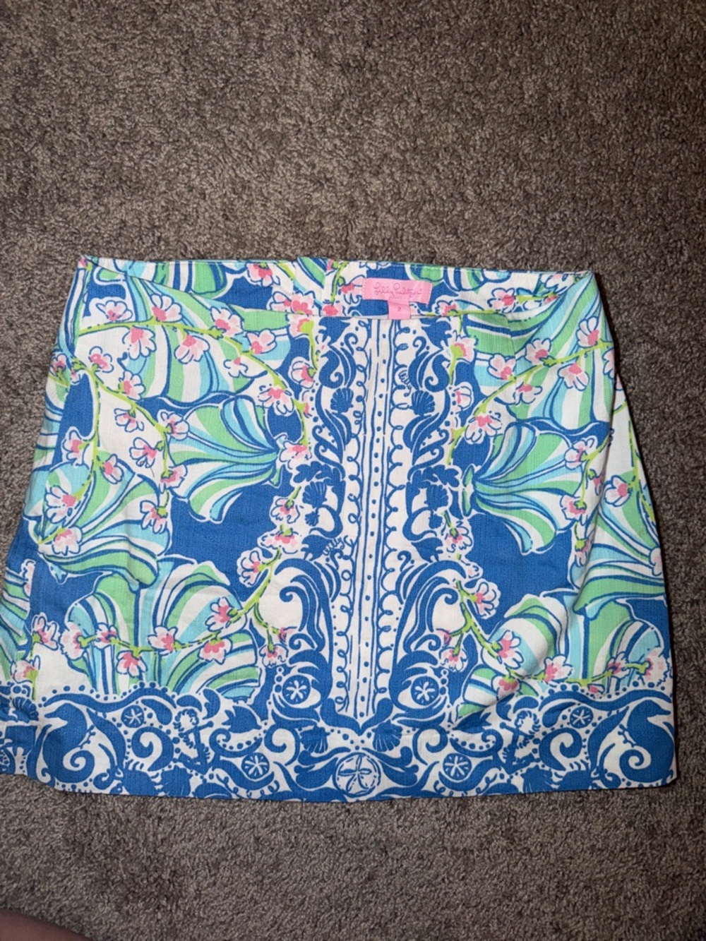 Lilly Pulitzer Blue Floral-Print Mini Skirt